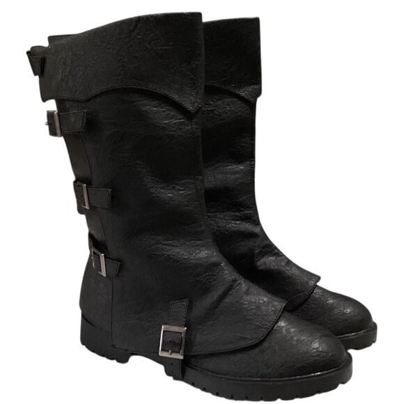 Funtasma Boots Mens 8 9 Black Pirate Captain Medieval Knight Aristocrat Nobleman - Picture 2 of 12